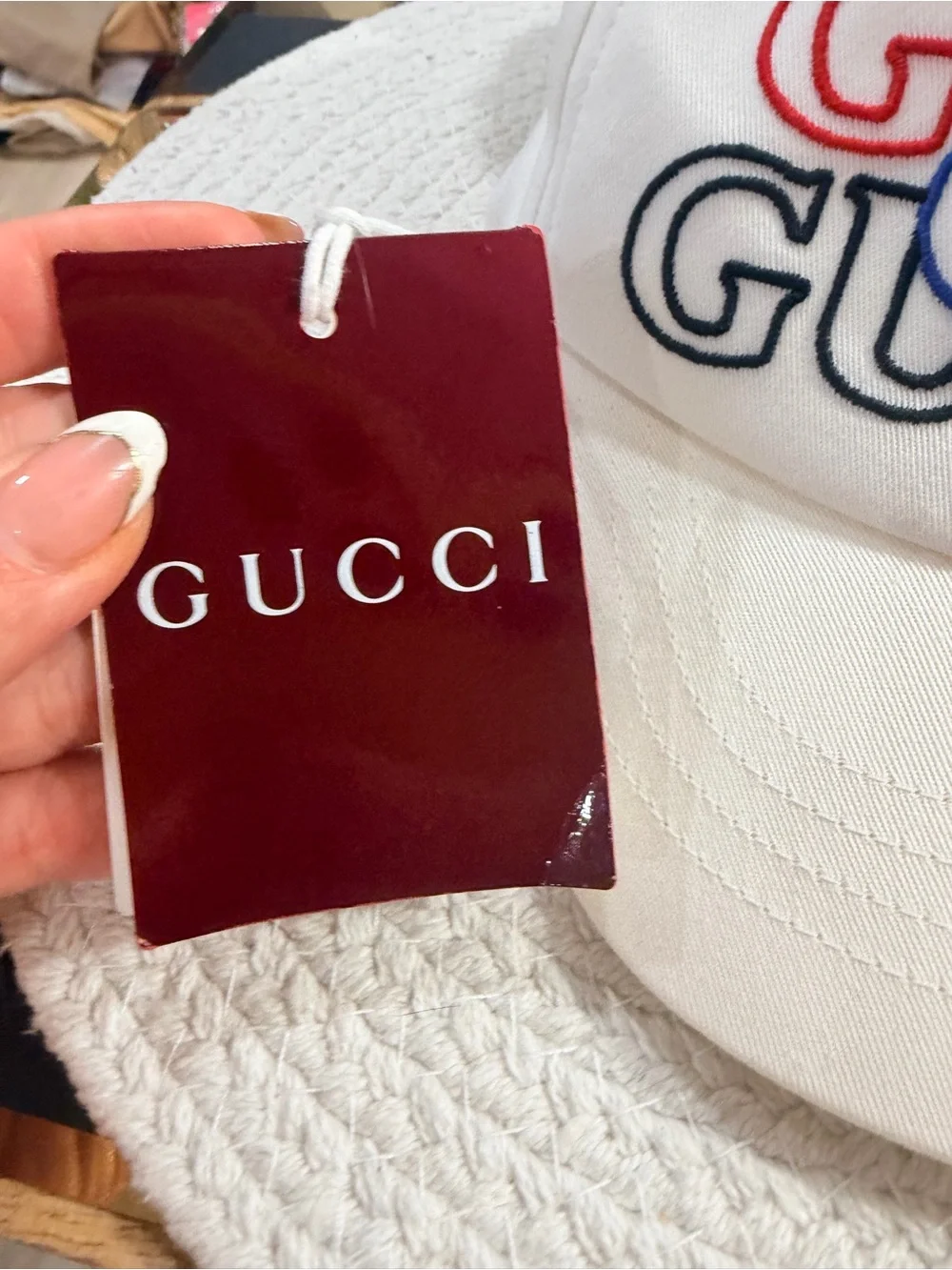 Gucci White Cotton Embroidered Logo (XL) Baseball Cap - NWT❣️Men’s —> Unisex